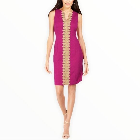 Pappagallo Lace-Trim Sheath Dress in Size 8 - Picture 2 of 5